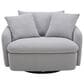 Simeon Collection Boomer Oversized Swivel Accent Chair in Dame Dove Grey, , large