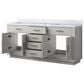 Lexora Home Abbey 72" Double Bathroom Vanity in White Oak with 2 cm White Carrara Marble Top and Rectangular Sinks, , large