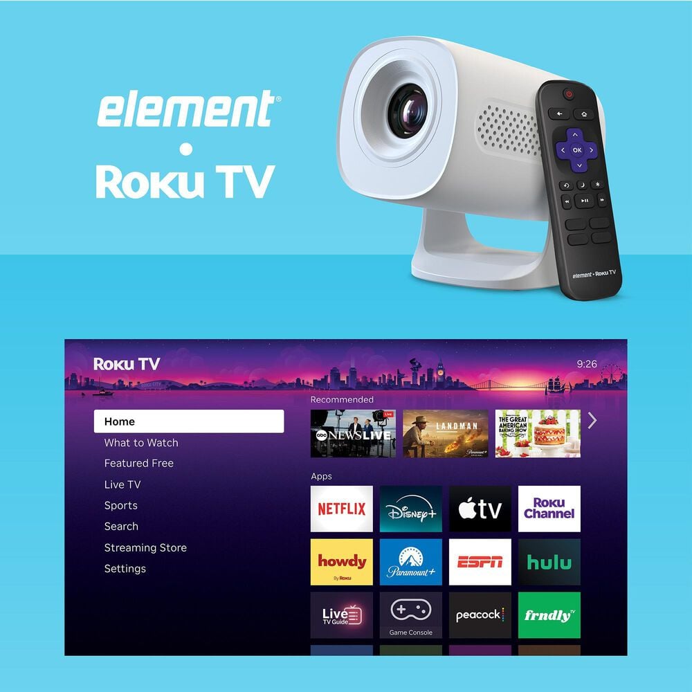 Element Roku 720P HD Mini Smart Projector in White, , large