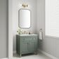James Martin Vanities Chicago 30" Single Bathroom Vanity in Smokey Celadon with 3 cm Ethereal Noctis Quartz Top and Rectangular Sink, , large