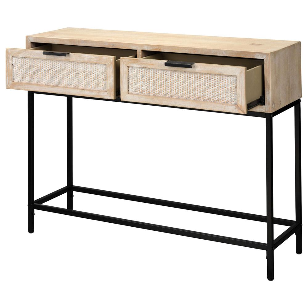 Splendor Living Parkwood 2-Drawer Console Table in Natural and Black, , large