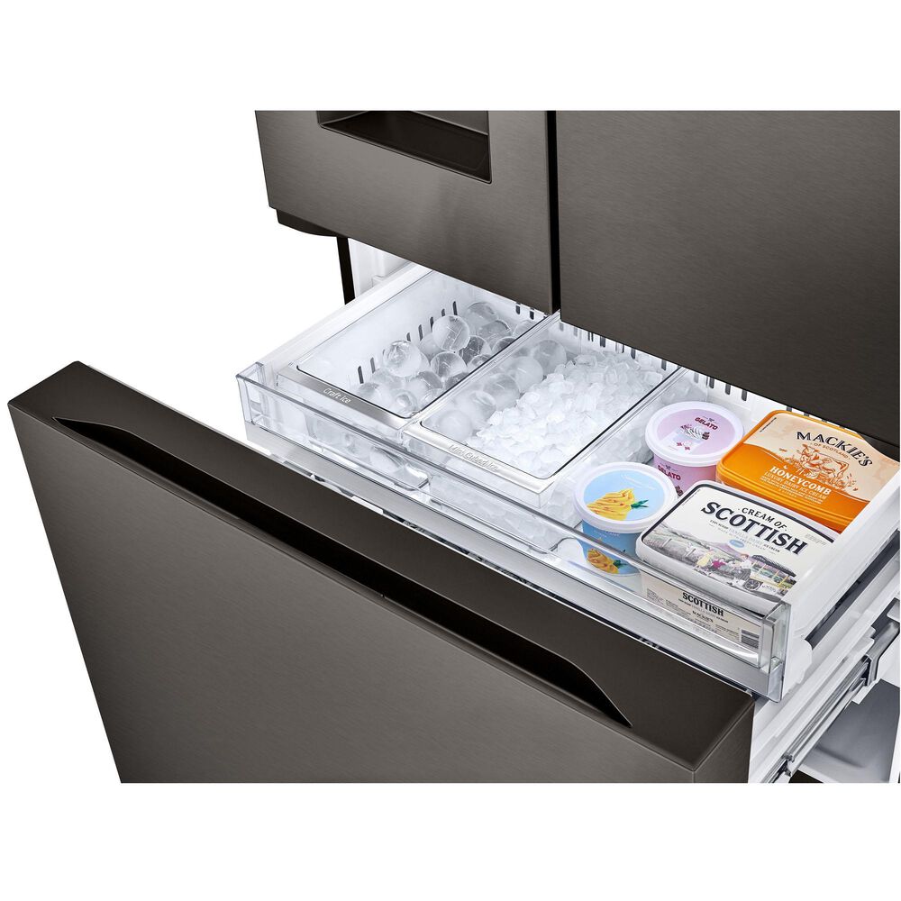 LG 26 cu. Ft 3 Door French Door, Counter Depth with Ice and Water In Printproof Black Stainless Steel, , large