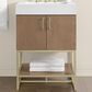 37B Mauri 24" Single Bathroom Vanity with Metal Baase in Walnut Drift with High-Profile 4" White Composite Stone Top, , large