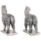 Maple and Jade Eclectic Resin Llama Sculpture in Silver (Set of 2), , large