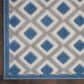 Nourison Aloha ALH26 12" x 15" Blue and Grey Indoor/Outdoor Area Rug, , large