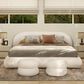 Jennifer Taylor Home Archie Puffy Grounded Queen Upholstered Platform Bed in Almond White, , large