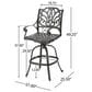 Hearth and Haven Outdoor Aluminum Swivel Barstool with Scrolled Arms in Bronze, , large