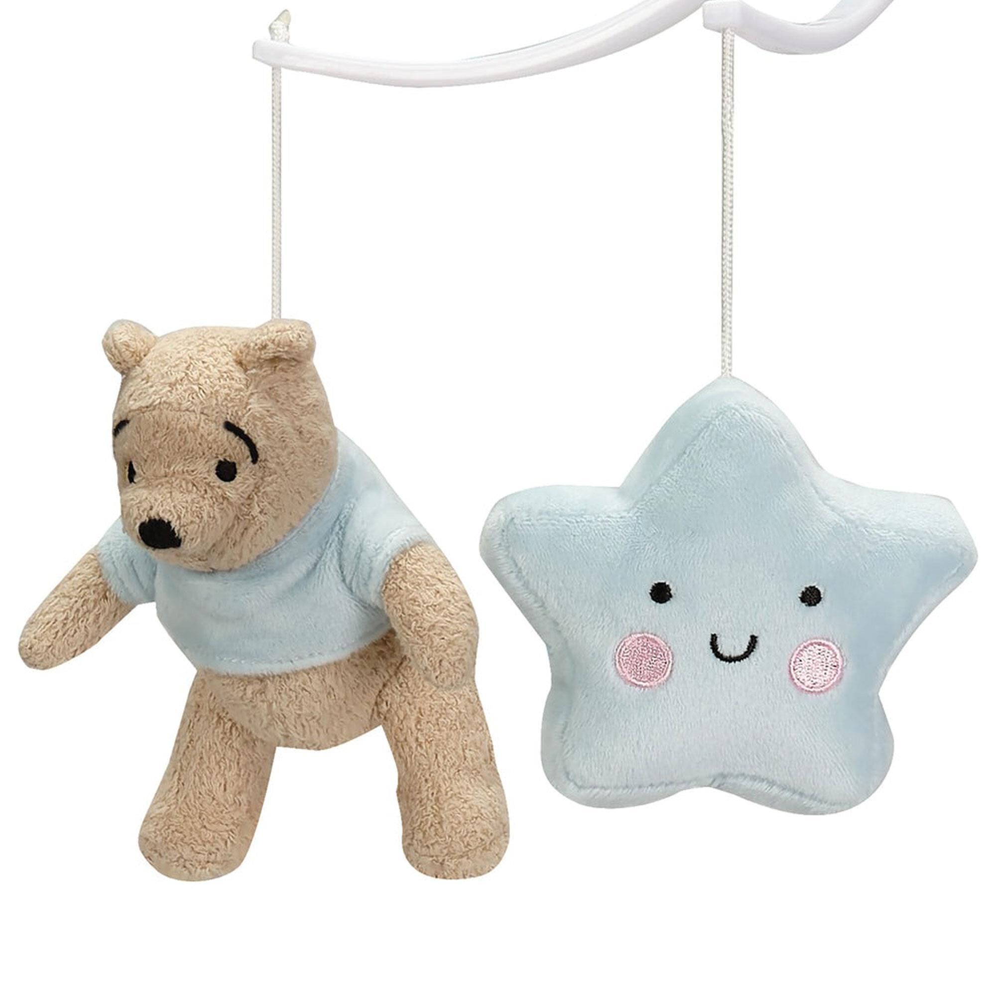 Lambs and Ivy Starlight Pooh Musical Baby Crib Mobile in Blue