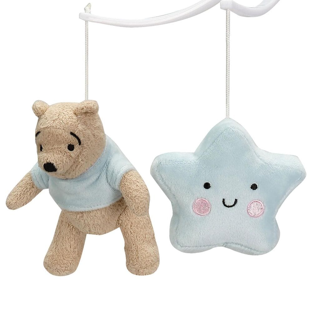 Lambs and Ivy Starlight Pooh Musical Baby Crib Mobile in Blue, Brown and Yellow, , large