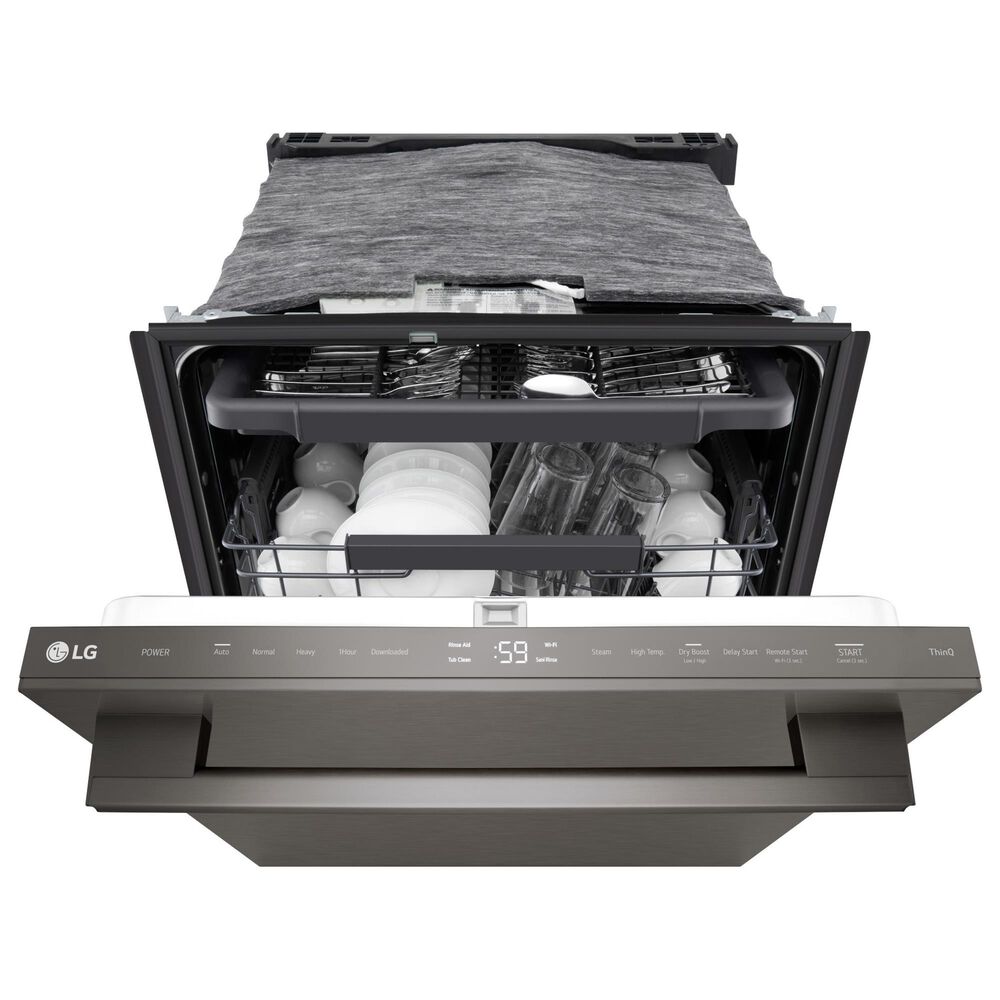 LG 24" Built-In Bar Handle Dishwasher with SteamAssist in Black Stainless Steel, , large