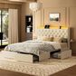 HOMLUX Queen Upholstered Platform Storage Bed in Beige, , large