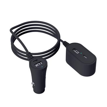POM Gear 4-Port Car Charger for Front and Backseat in Black, , large