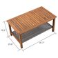 Sunwell Garden 42" Patio Rectangular Coffee Table with Wood Top in Gray, , large