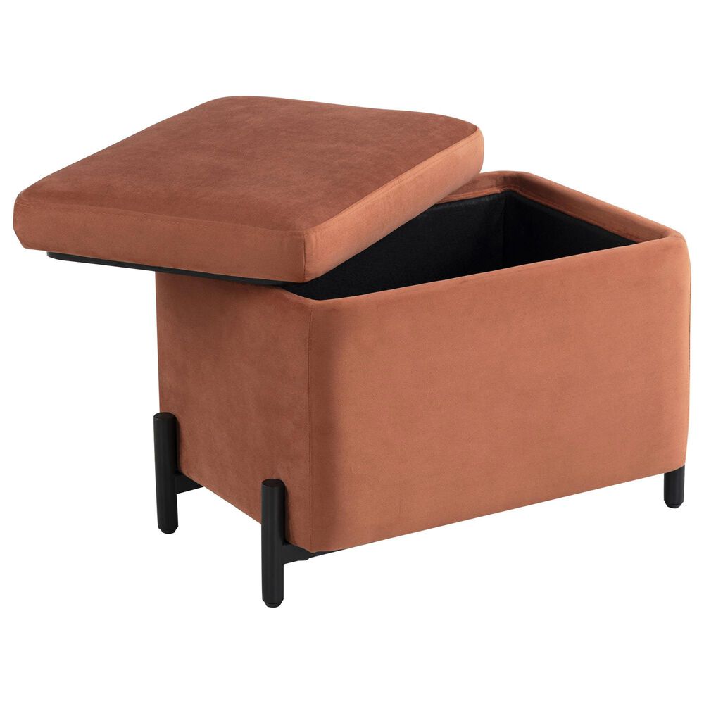 Lifestyle Solutions Kona Small Storage Ottoman in Rust, , large
