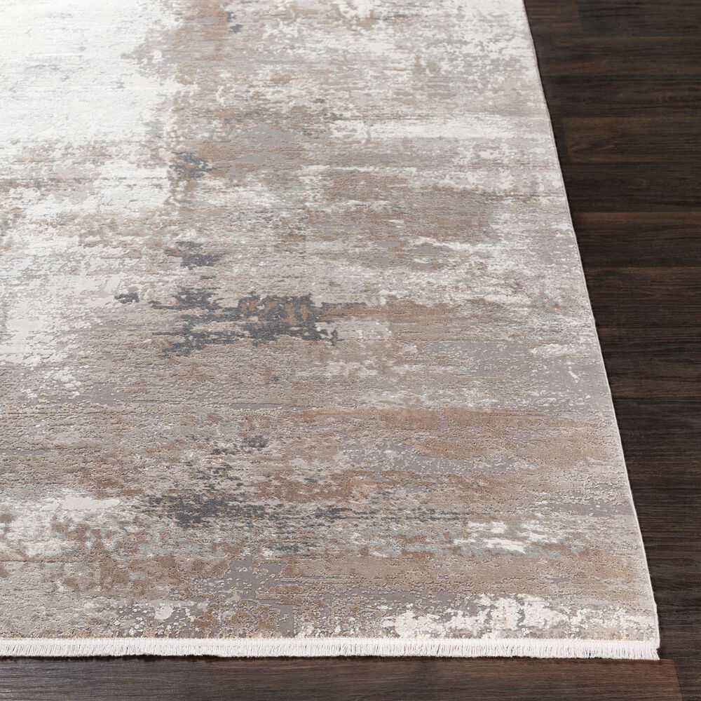 Surya Solar 3&#39; x 8&#39; Light Brown, Medium Gray, Charcoal and White Runner, , large