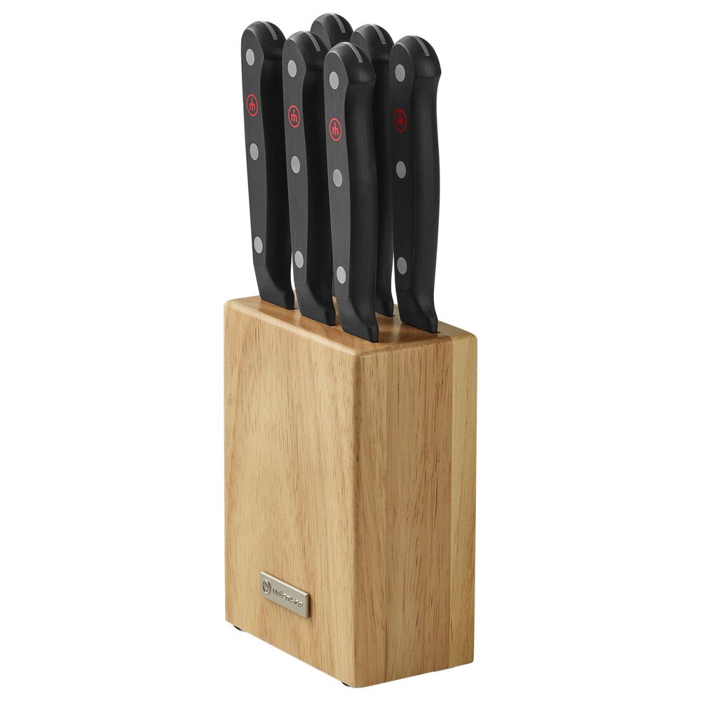 Wusthof Gourmet 7-Piece Steak Knife Block Set in Stainless Steel and Black, , large