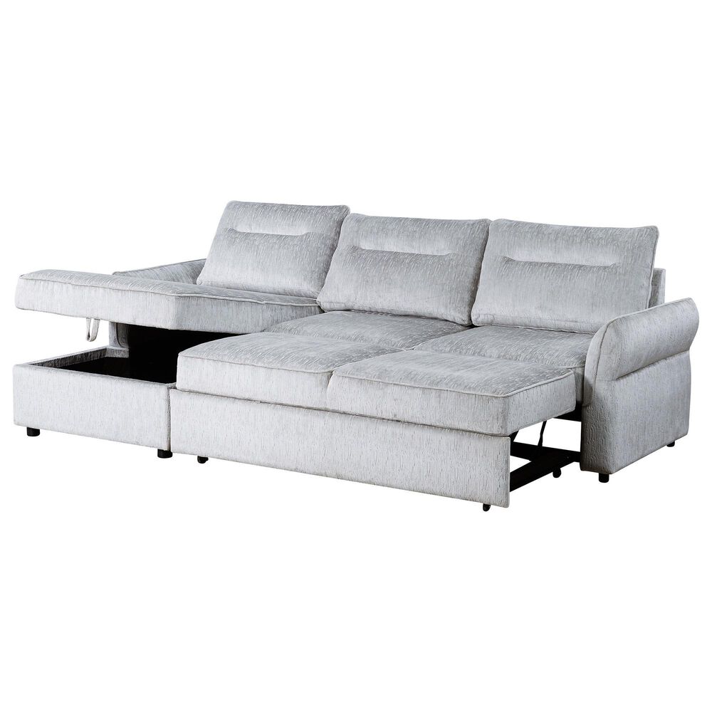 Global Furniture USA Sofa Sleeper with Left-Facing Chaise in Grey, , large