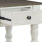 Ashley Havalance End Table in Distressed Vintage White and Weathered Gray, , large