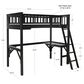 Linon Home Decor Levi Twin Workstation Loft Bed with Desk in Black, , large