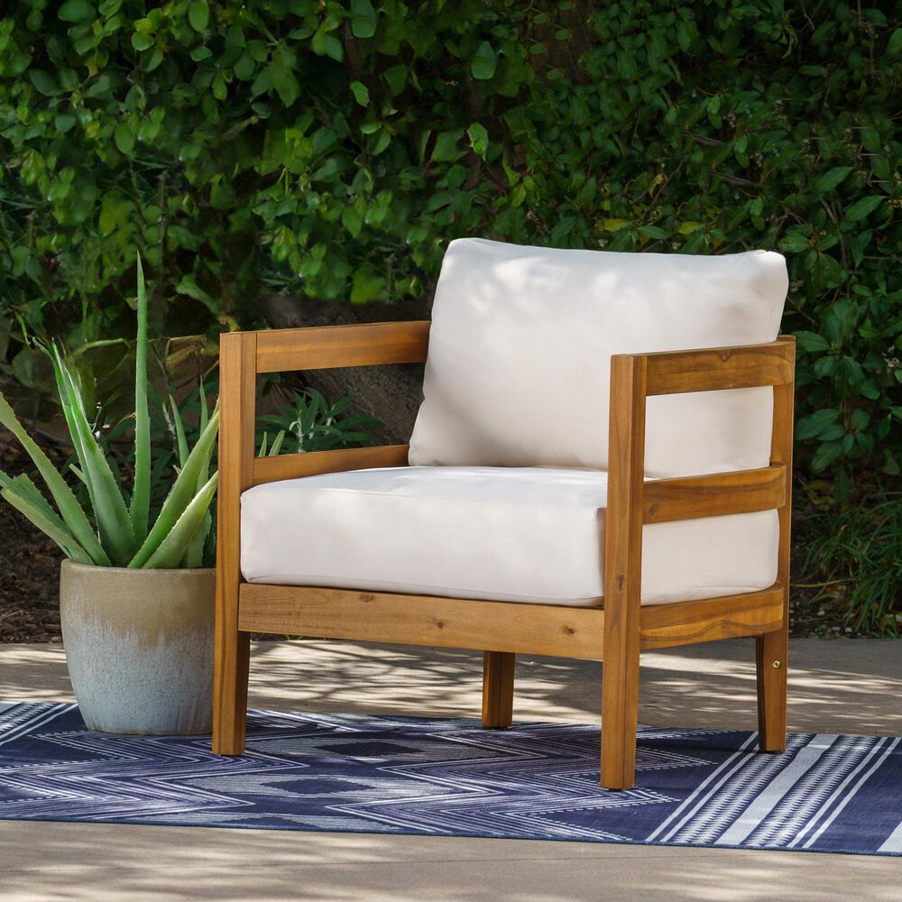 Linon Home Decor Breton Patio Arm Chair in Beige, , large