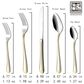 Gifts Plus 20-Piece Atrani Flatware Set with Gold Trimmed in Stainless Steel, , large