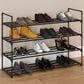 Timberlake 4-Tier Shoe Rack in Black, , large