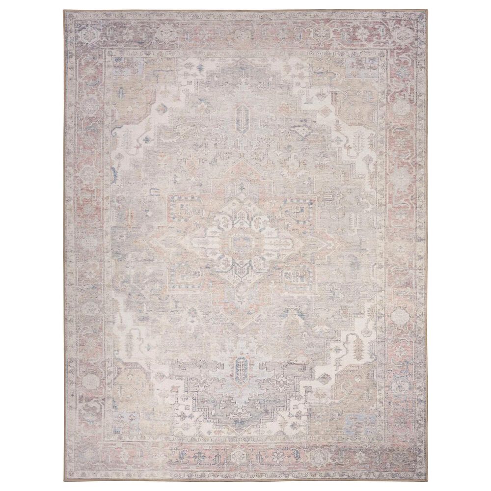 Nourison Vintage Washables Light Blue 5"3" x 7"3" Area Rug, , large