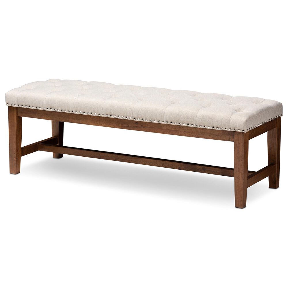 Baxton Studio Ainsley Accent Bench in Light Beige, , large