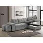 Coaster Roanne Fabric Upholstered Sleeper Sectional Sofa Grey, , large
