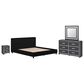 Ashley Zuraleus 4-Piece California King Upholstered Platform Bedroom Set in Matte Black, , large