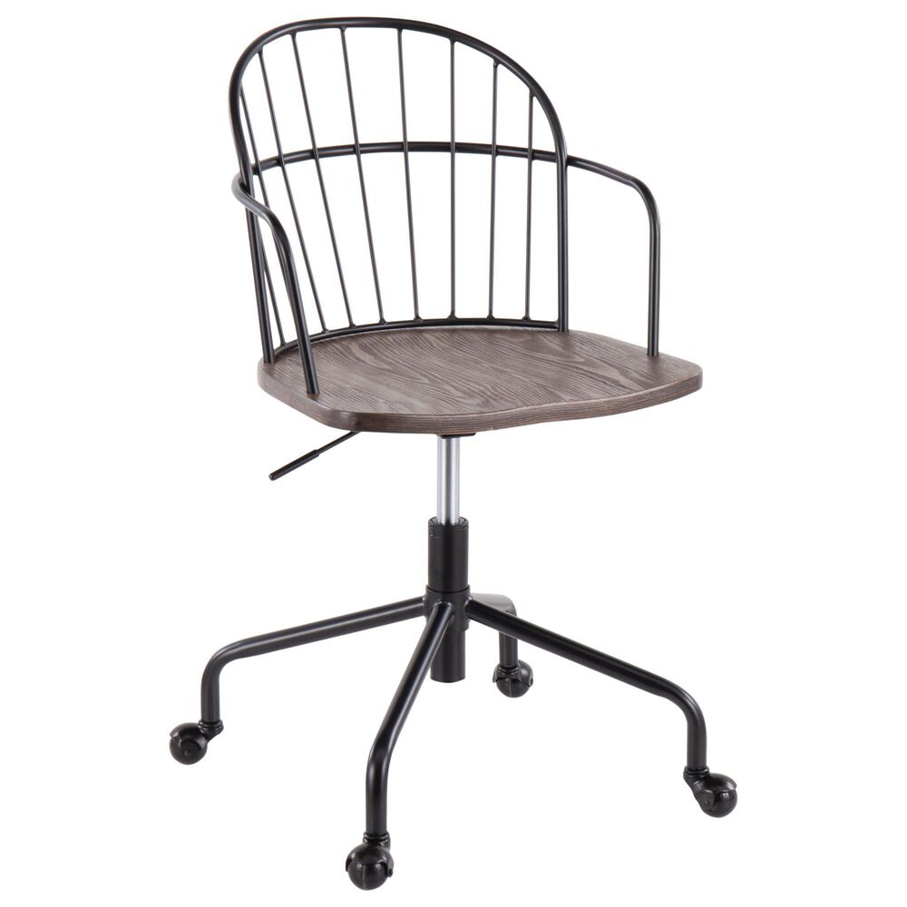Lumisource Riley Office Chair in Black and Walnut, , large