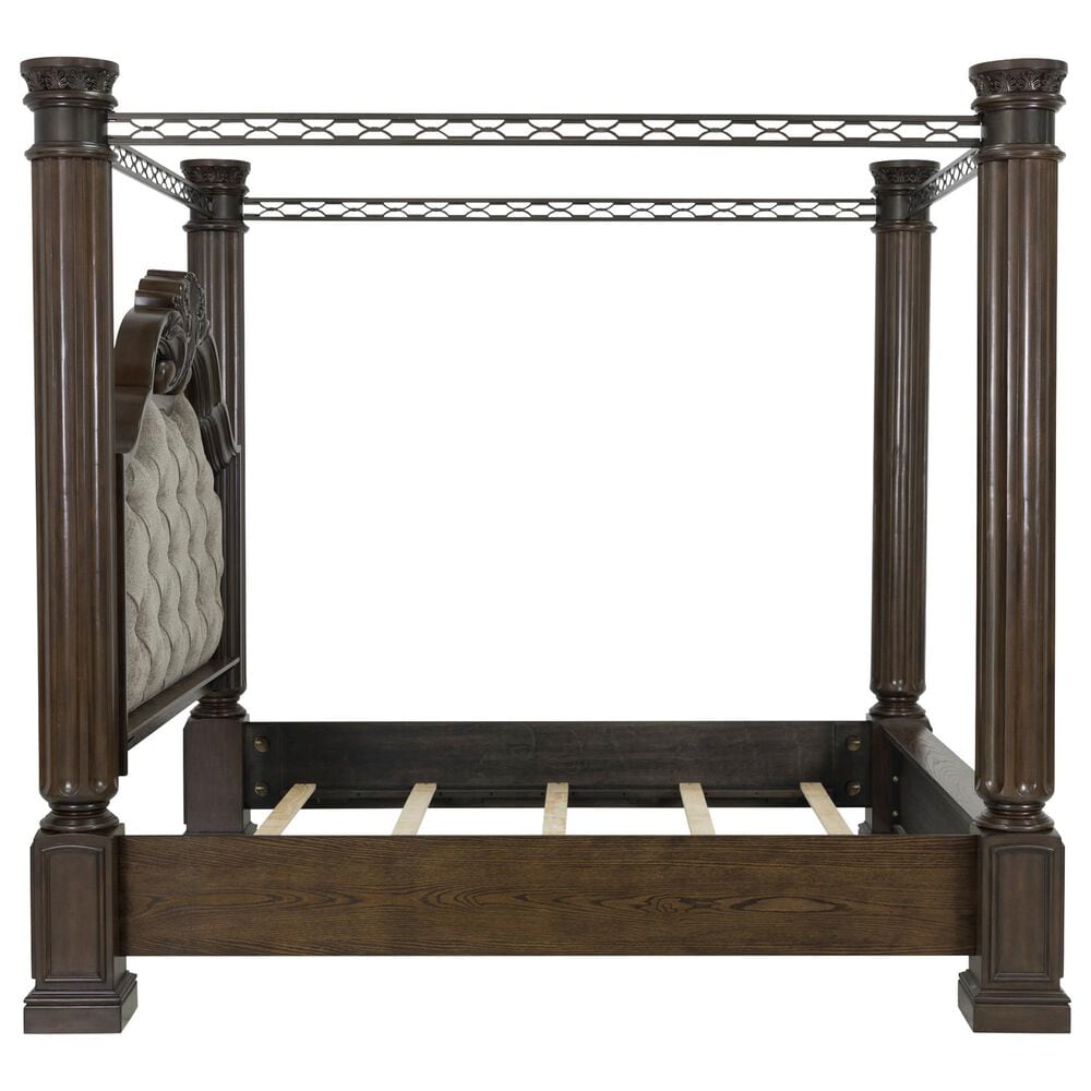 Ashley Maylee King Canopy Bed  in Dark Brown, , large