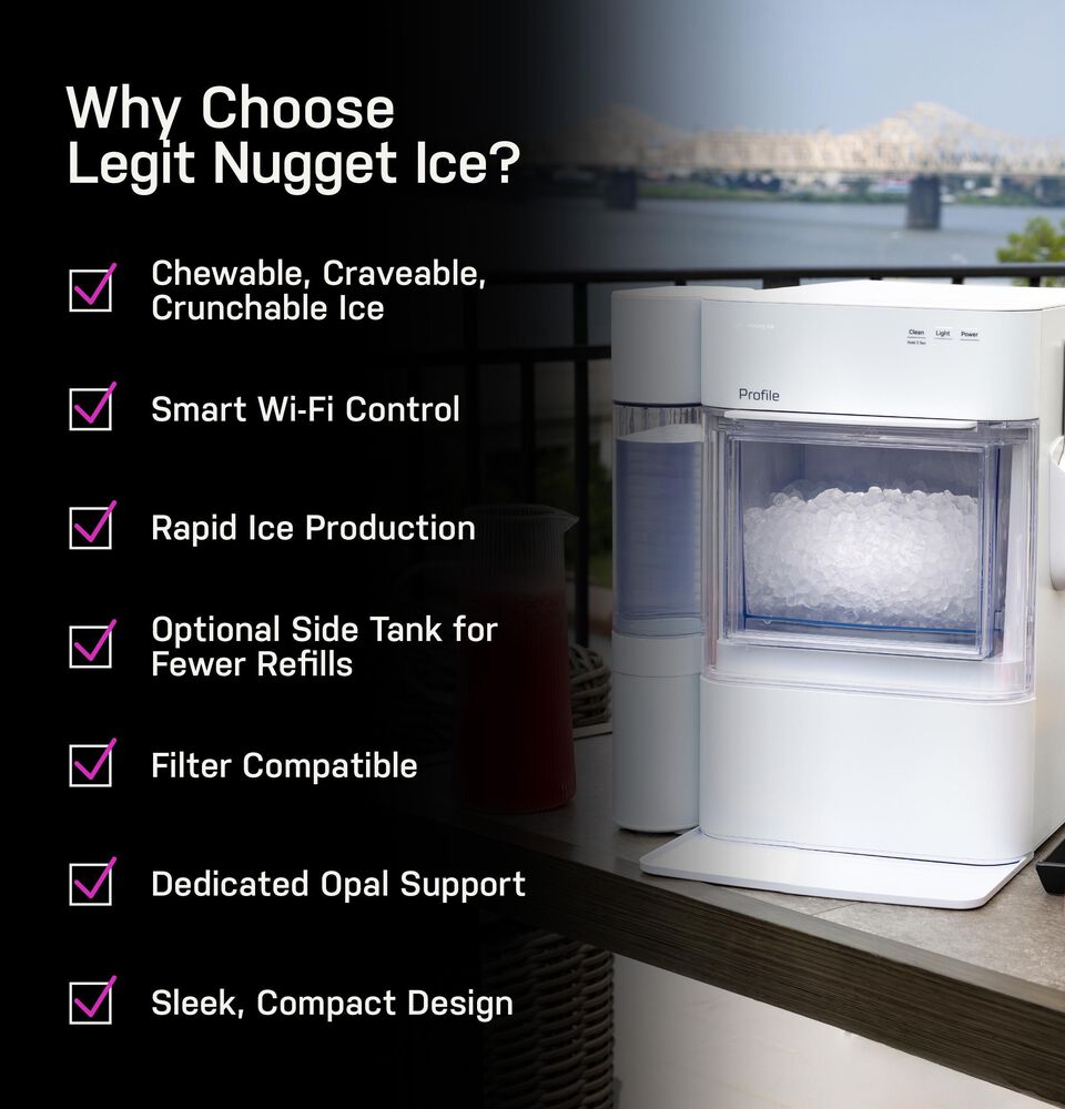 GE Profile Opal 2.0 Ultra Nugget Ice Maker with Side Tank and Scale Inhibiting Filter in Carbon Black, , large