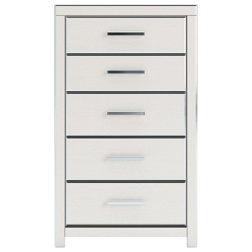 Ashley Zuraleus 5-Piece King Upholstered Platform Bedroom Set in Matte White, , large