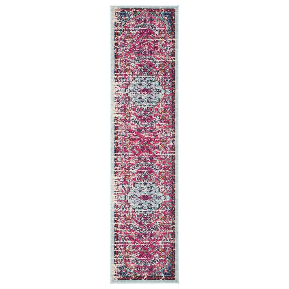 Safavieh Madison MAD447R 2"2" x 12" Fuchsia and Teal Runner, , large