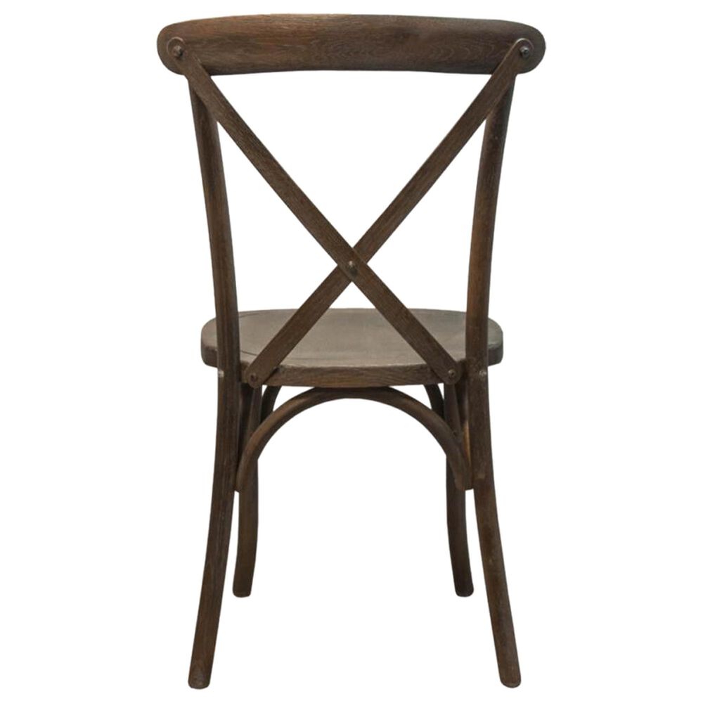 Flash Furniture Advantage X-Back Dining Side Chair in Dark Driftwood, , large