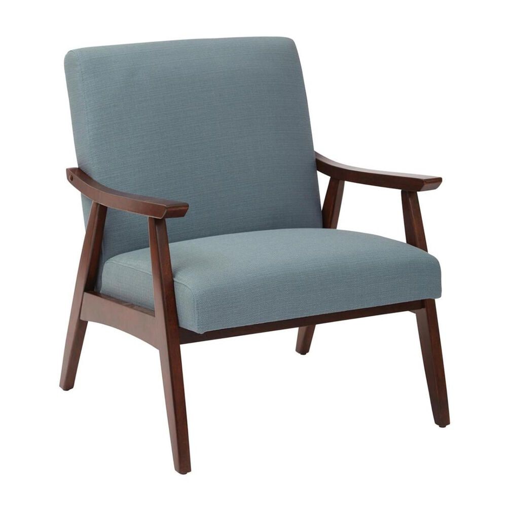 Valor Living Davis Chair in Klein Sea fabric with Medium Espresso Frame, , large
