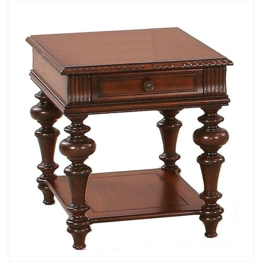 Tiddal Home Mountain Manor End Table in Heritage Cherry, , large