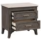 New Heritage Design Lisbon 2-Drawer Nightstand in Gray and White, , large