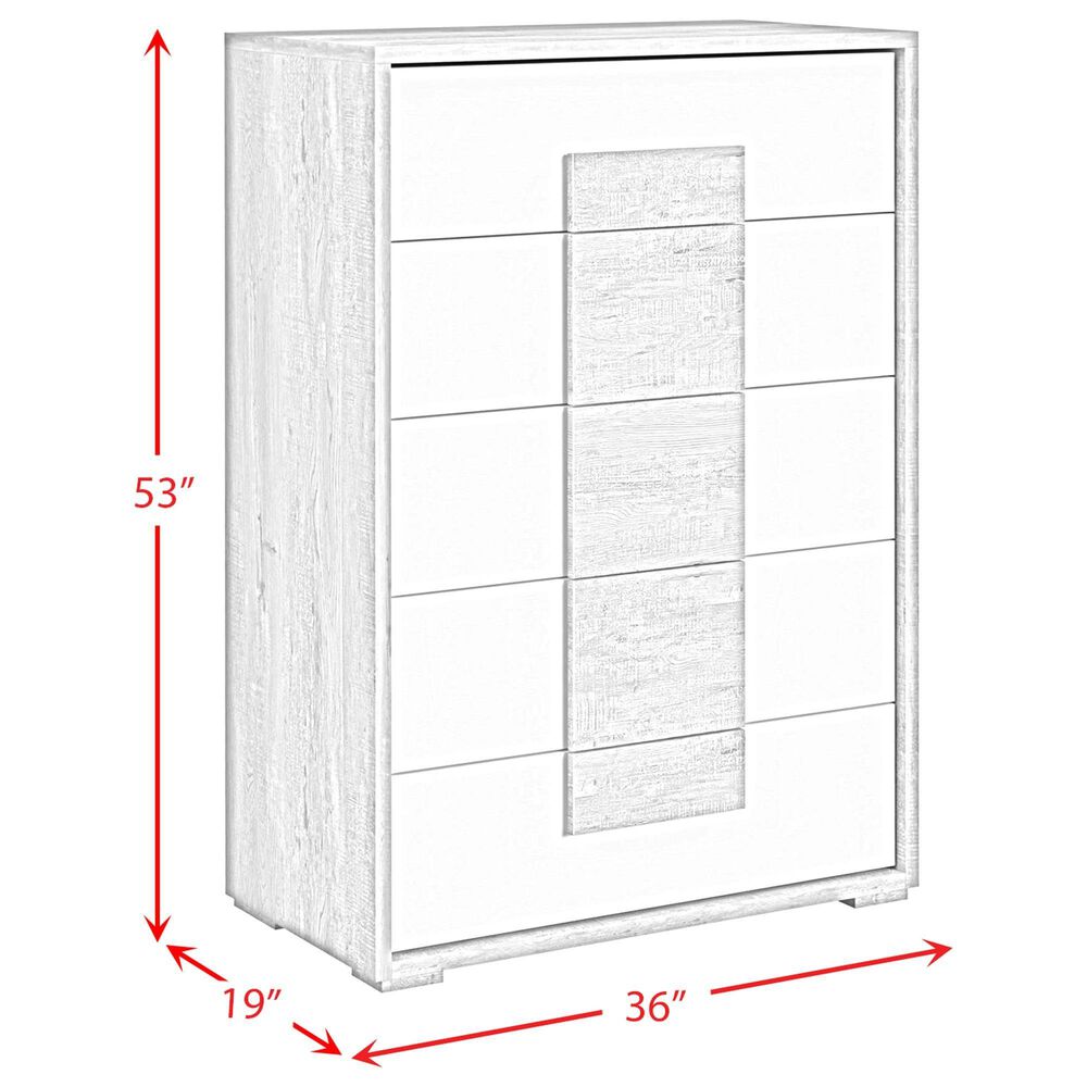 Mayberry Hill San Matteo 5-Drawer Chest in White and Ash Grey, , large