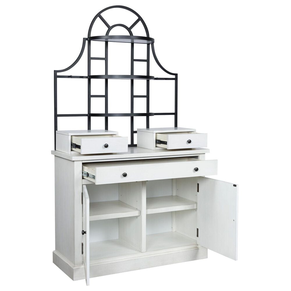 Ashley Greddinton Baker's Rack and Hutch in White and Black, , large