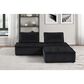 HOMLUX Anna 3-Piece Stationary Sectional Sofa in Black Velvet, , large