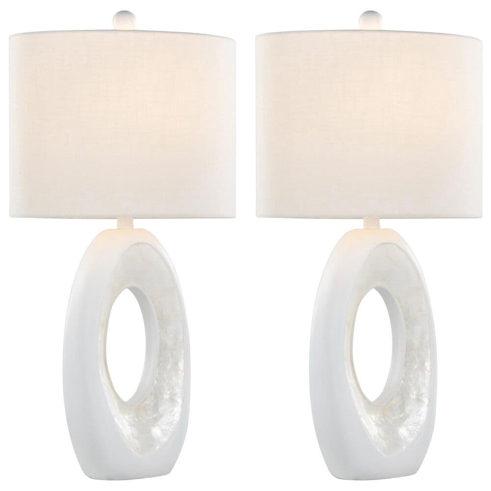 LumiSource Pearl Table Lamp in Matte White (Set of 2), , large
