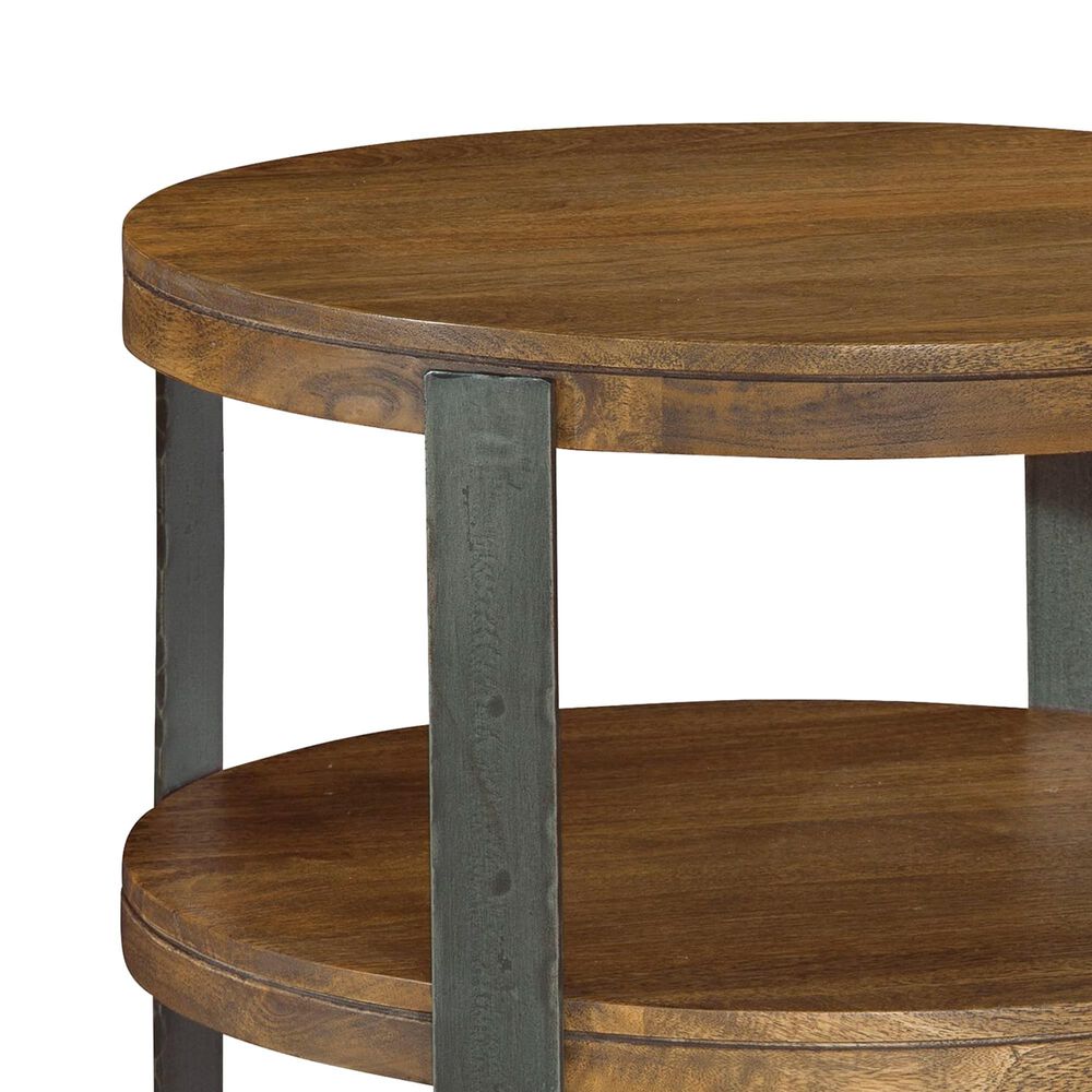 Hekman Bedford Park Iron Strap Lamp Table in Brown and Black, , large