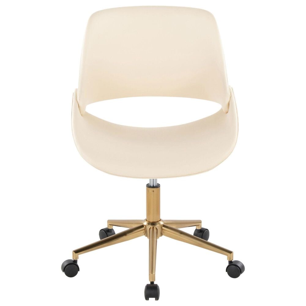 Lumisource Fabrico Office Chair with Cream Cushion in Gold, , large