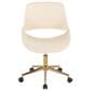 Lumisource Fabrico Office Chair with Cream Cushion in Gold, , large