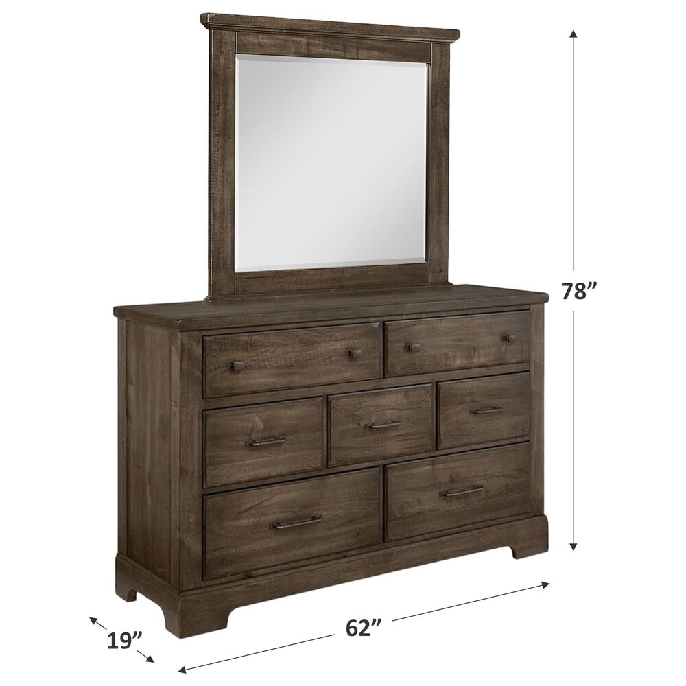 Viceray Collections Cool Rustic 7 Drawer Dresser and Mirror in Mink, , large