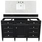 James Martin Vanities Brittany 60" Single Bathroom Vanity in Black Onyx with 3 cm Eternal Jasmine Pearl Quartz Top and Rectangle Sink, , large
