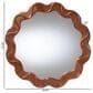 Baxton Studio Bahati Sculpted Wavy Round Wall Mirror in Mahogany Brown, , large