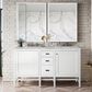 James Martin Vanities Addison 60" Double Bathroom Vanity in Glossy White with 3 cm Victorian Silver Quartz Top and Rectangular Sinks, , large